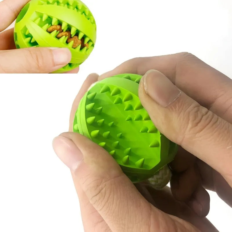 Interactive Dog Toy. Tug Rope, Treat Dispenser Ball