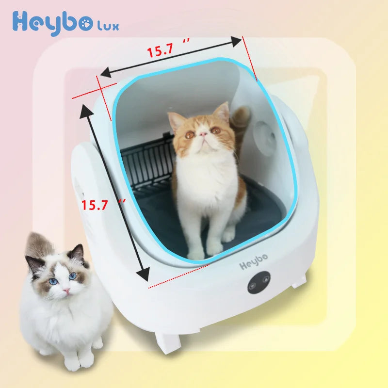Large Capacity Self Cleaning Cat Litter Box with Safety App Control.
