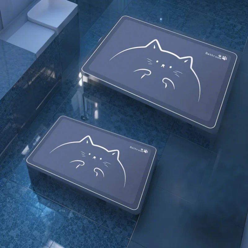 2pcs Bath Mat Rug Rubber Backing Non Slip Quick Dry Absorbent  Bathroom Rugs. Soft Pet Feeding Mat. Washable