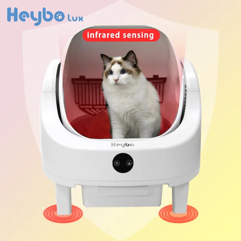 Large Capacity Self Cleaning Cat Litter Box with Safety App Control.