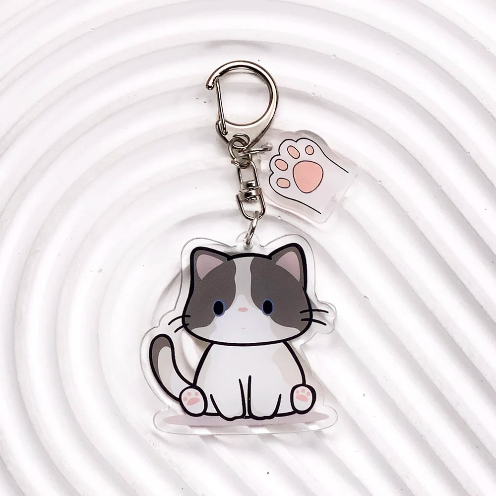 Pet Lover Cat Dog Acrylic Keychain Charms