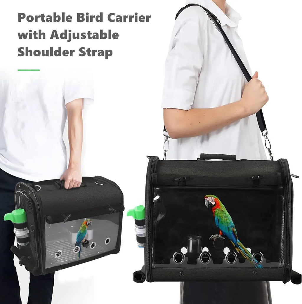 Lightweight Bird Travel Cage Backpack with Stand