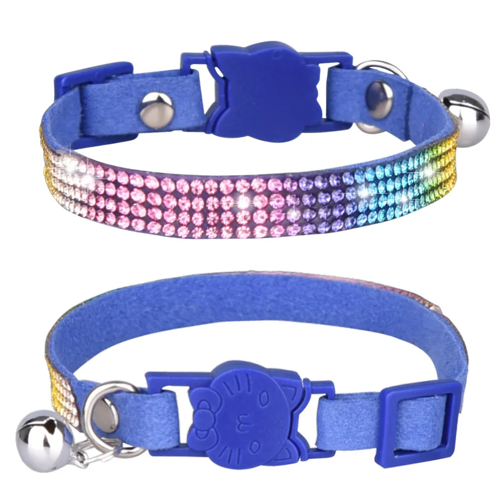 Small Cat Collar with Rhinestone and Quick Release
