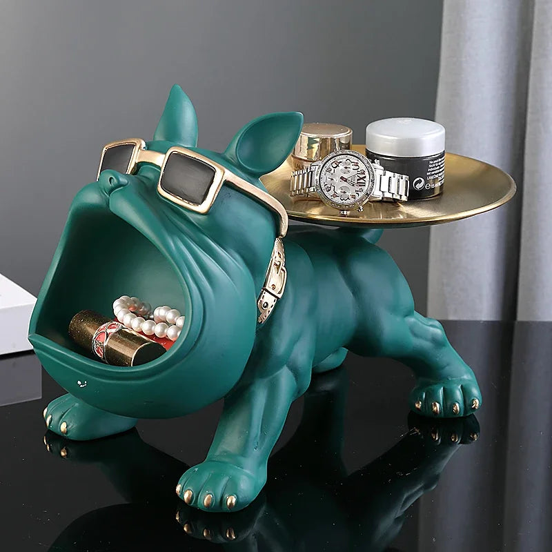 30cm Home Decor Bulldog Figurine. Dog Statue Storage Box
