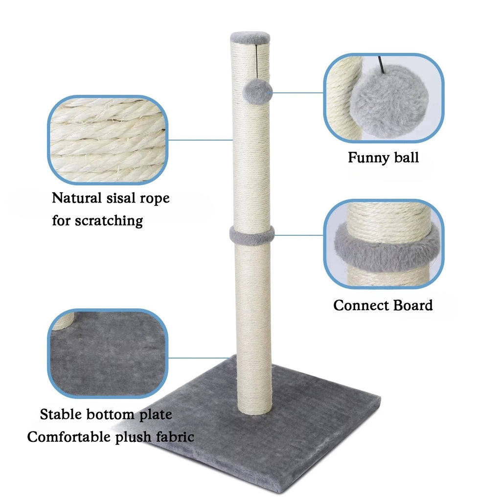 Tall Cat Scratching Posts For Indoor Cats And Kittens With Dangling Ball