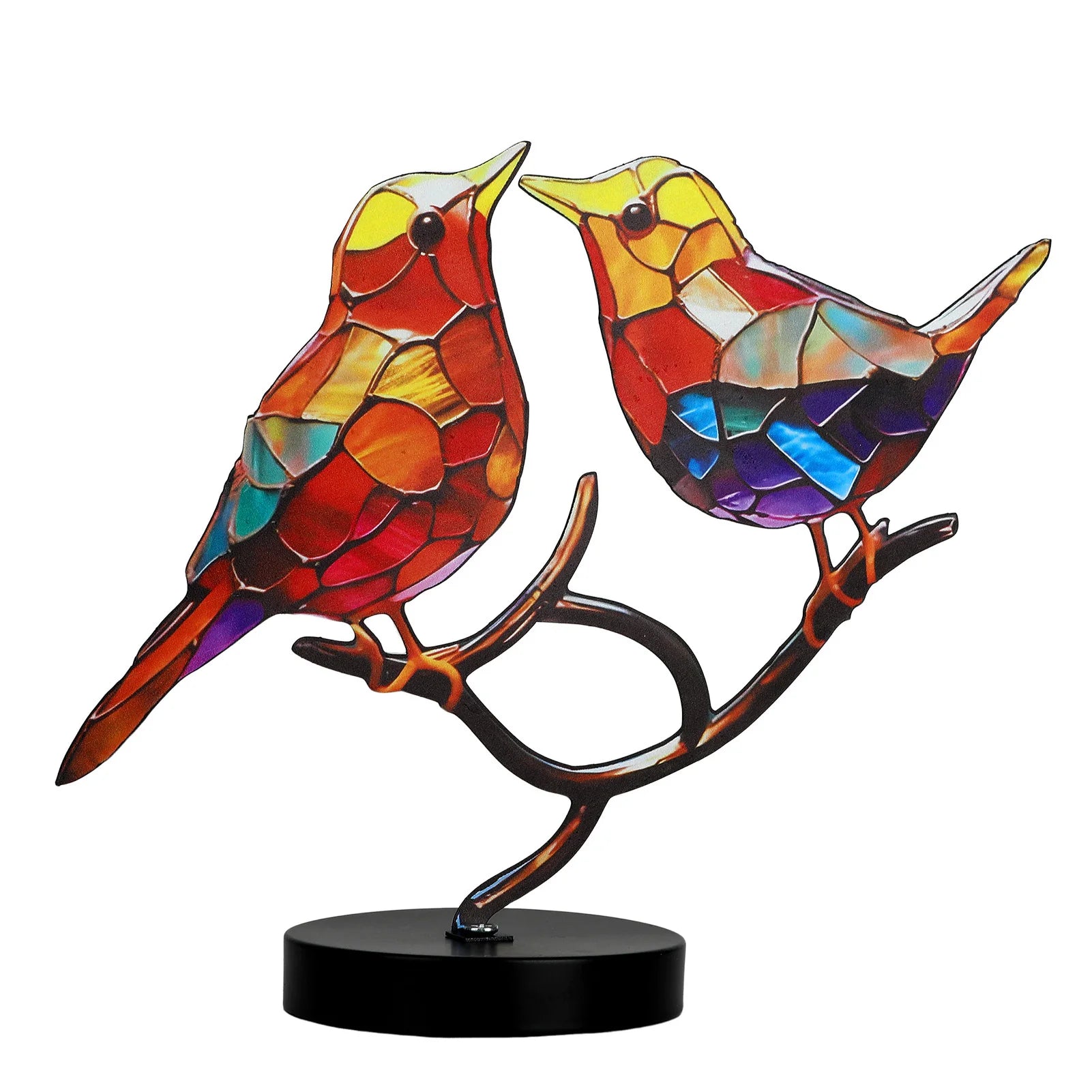 Metal Bird Sculpture, Colorful Home Ornament