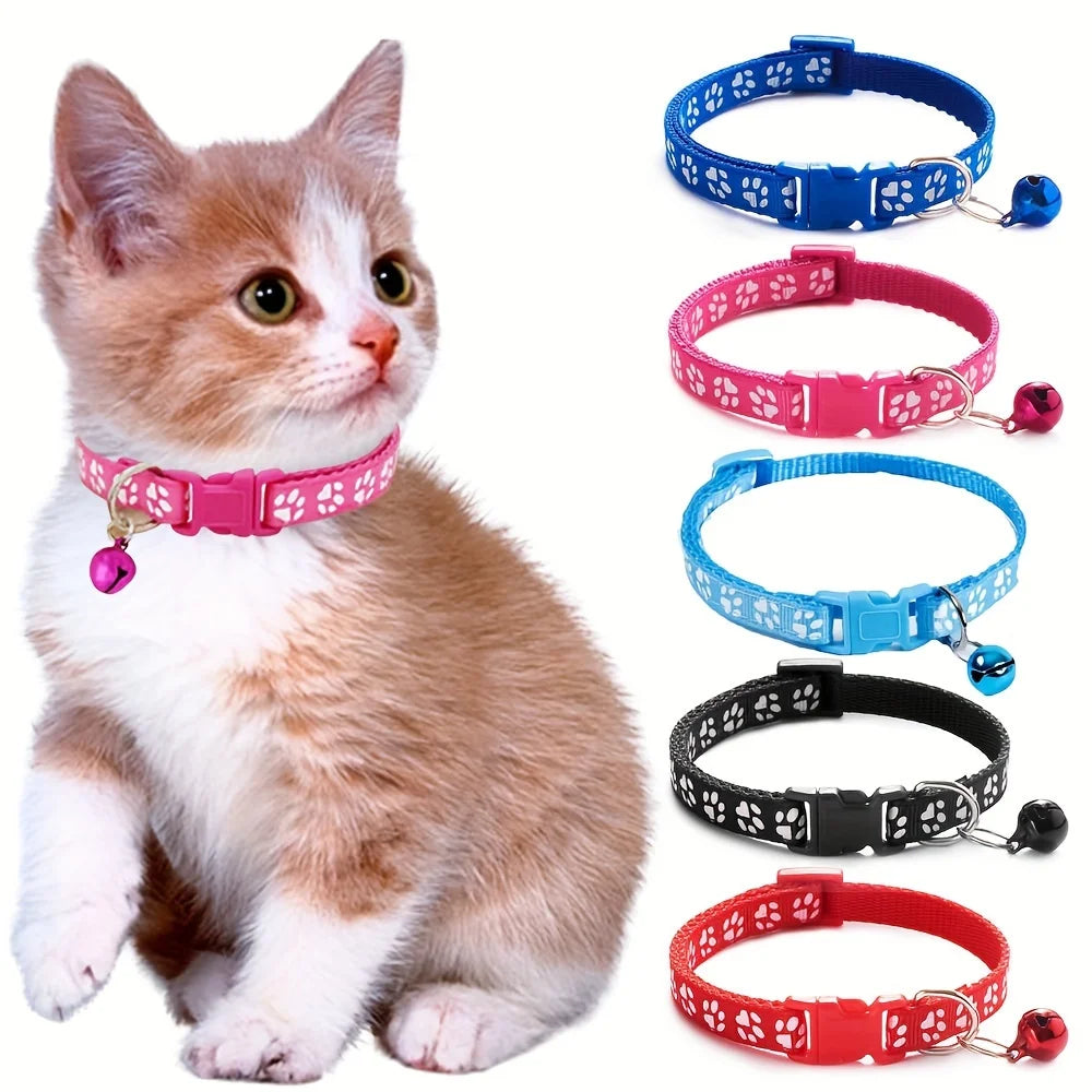 Fashion Pet Cats Collar. Colorful Pattern. Cute Bell.