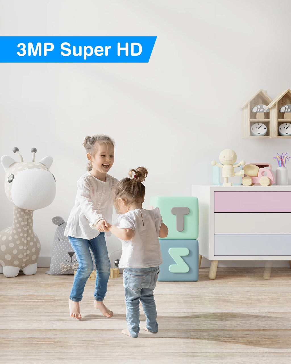 WiFi PT Home Baby/Pet Monitor Indoor Security Camera with Two-Way Audio and Motion Detection