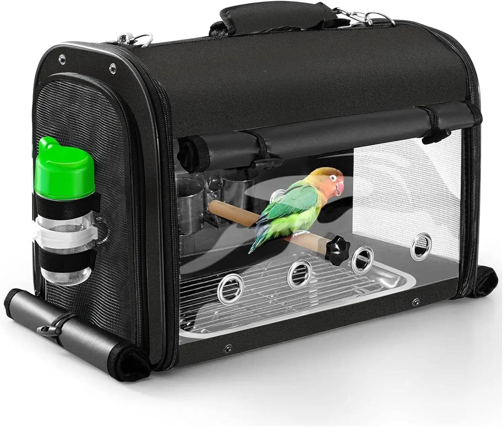 Lightweight Bird Travel Cage Backpack with Stand