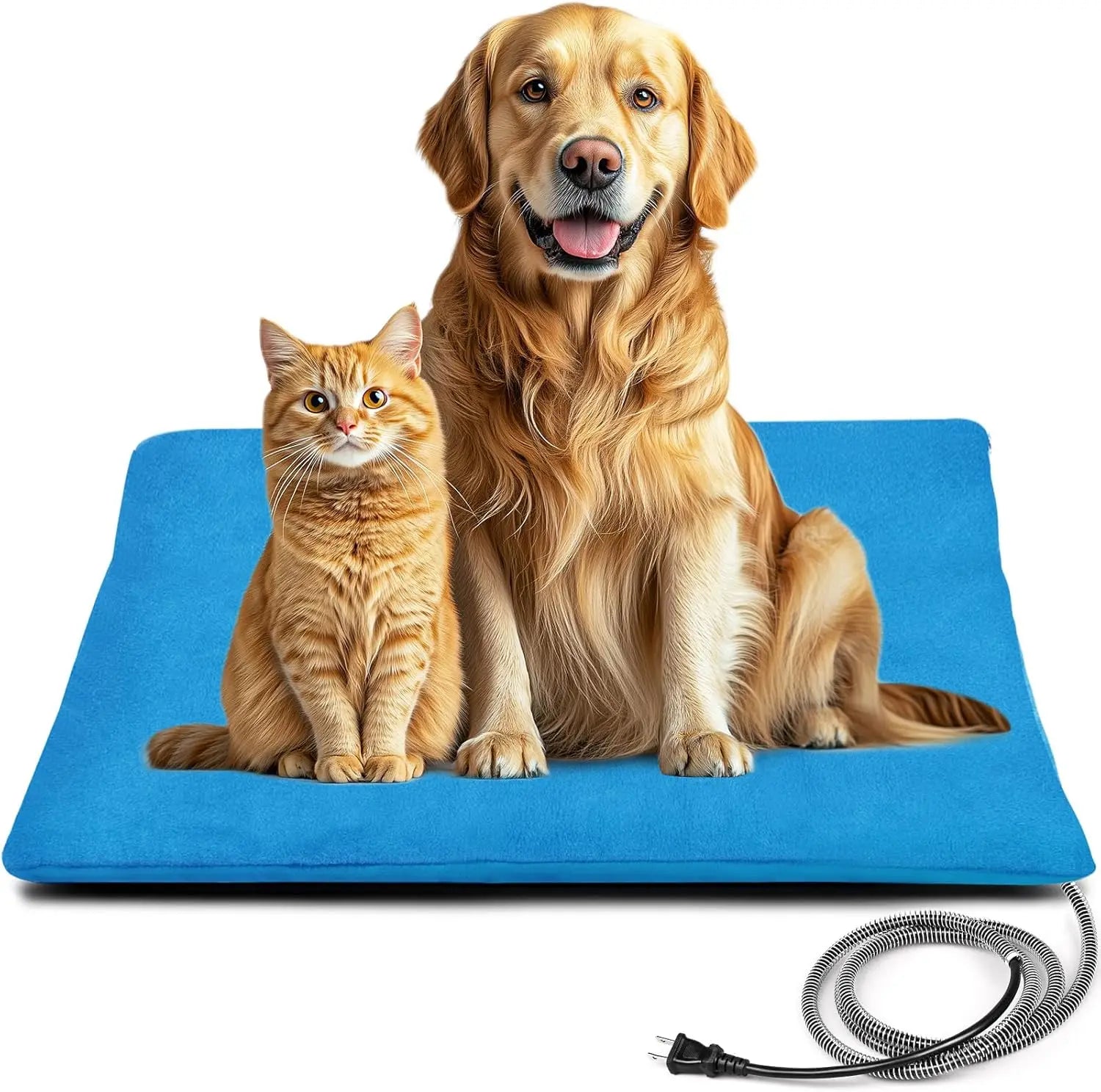 Outdoor Pet Heating Pad for Dog & Cat. Multi-Size Waterproof Heated Cat Dog Bed for Outside