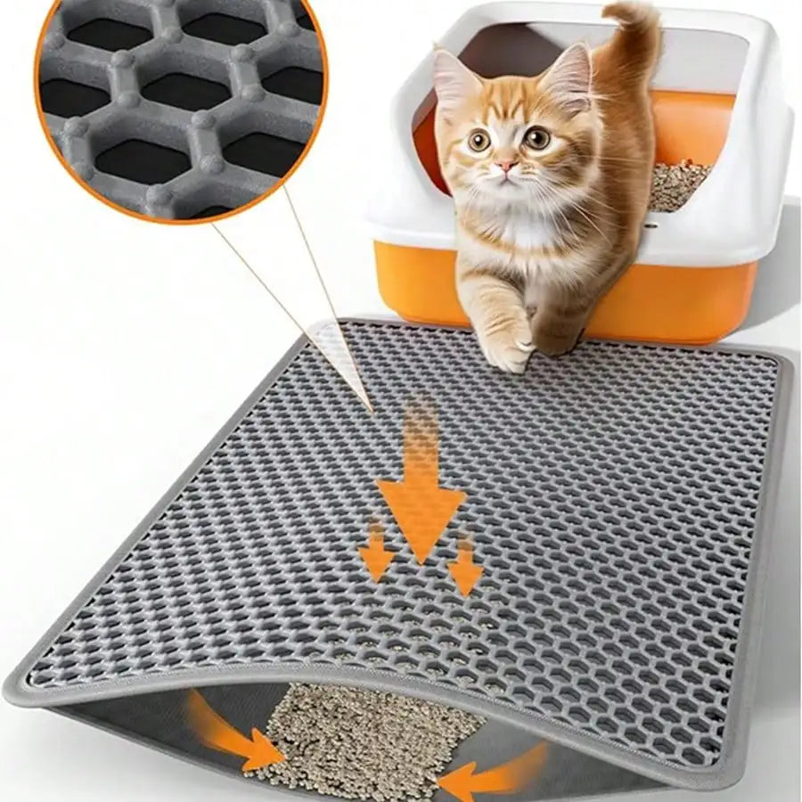 Extra-Large Double-Layer Washable EVA Cat Litter Mat