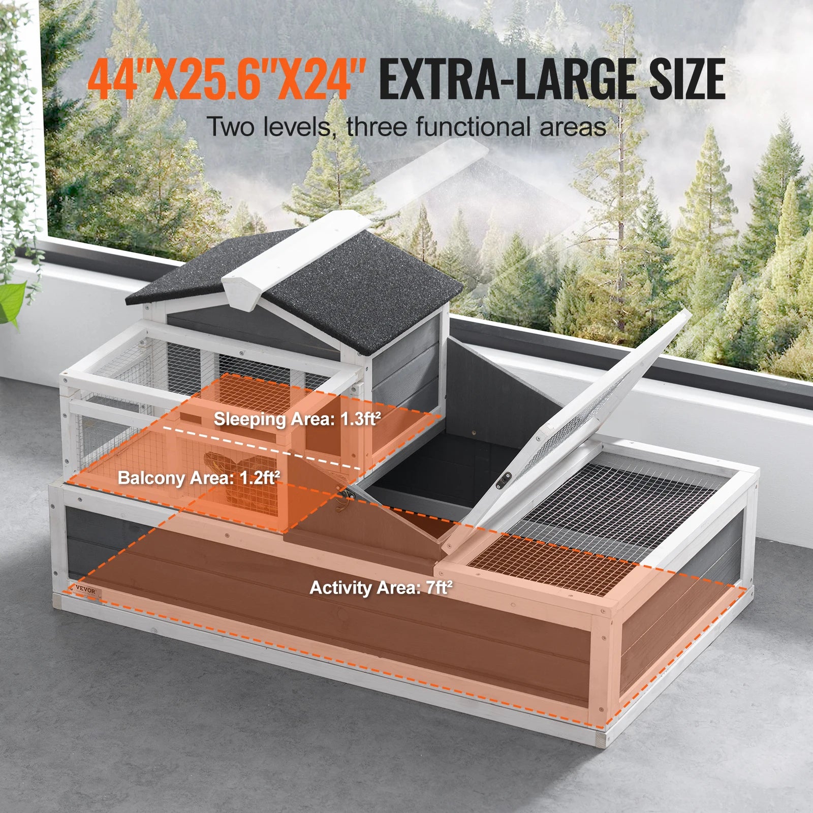 Wooden Tortoise House with Adjustable Lamp Holder. Reptile Enclosure