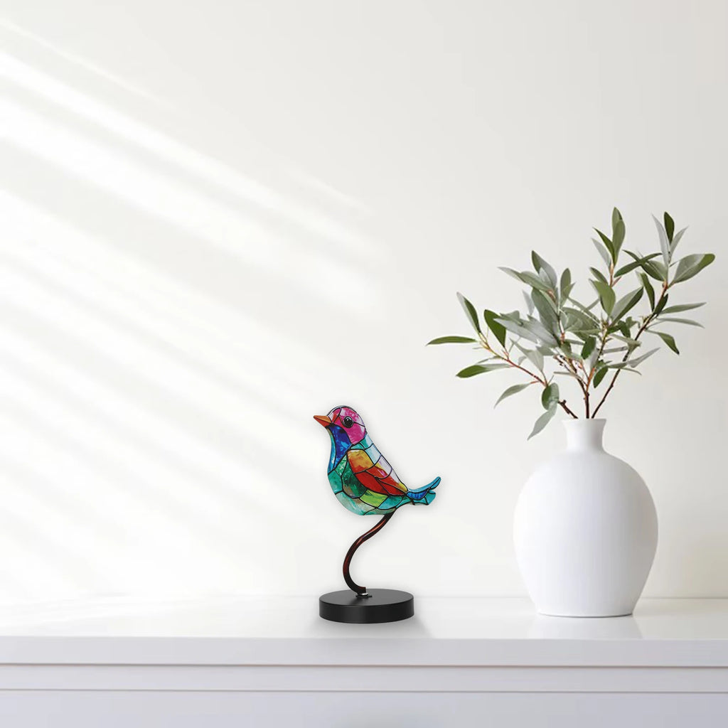 Metal Bird Sculpture, Colorful Home Ornament