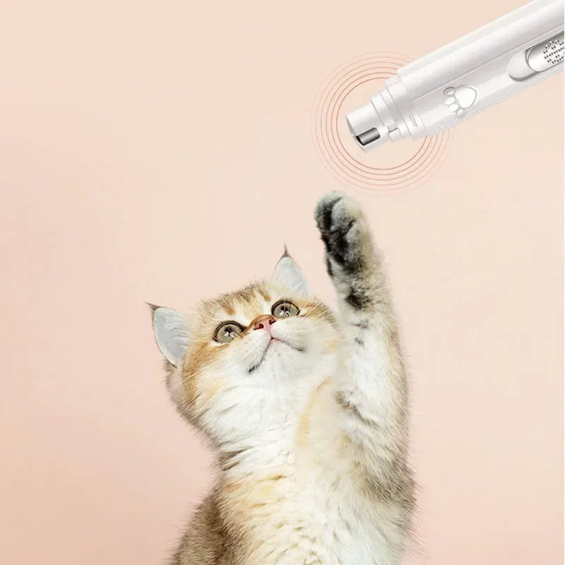 Electric Nail Grinder with Polisher Wheel LED Light. USB Rechargeable 2-Speed Pet Nail Trimmers for Cat Dog