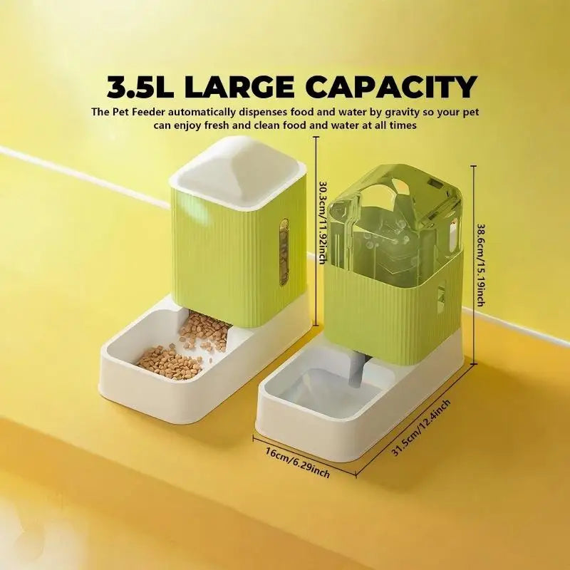 3.5L Large Capacity Automatic Dog Cat Feeder And Water Dispenser