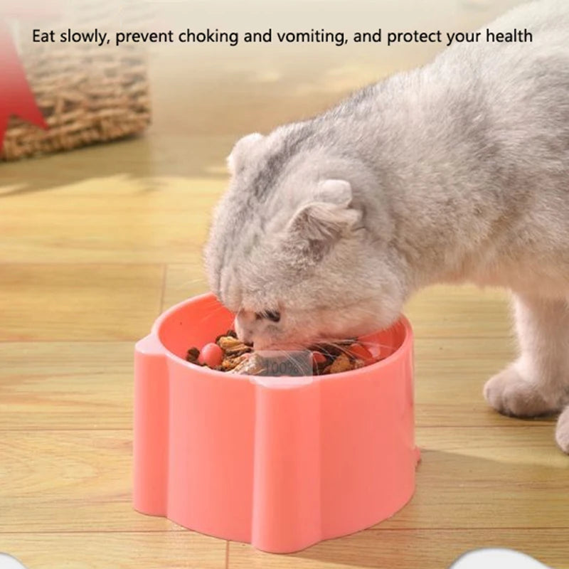 Cat slow food bowl. Anti-choking bowl and neck protection design