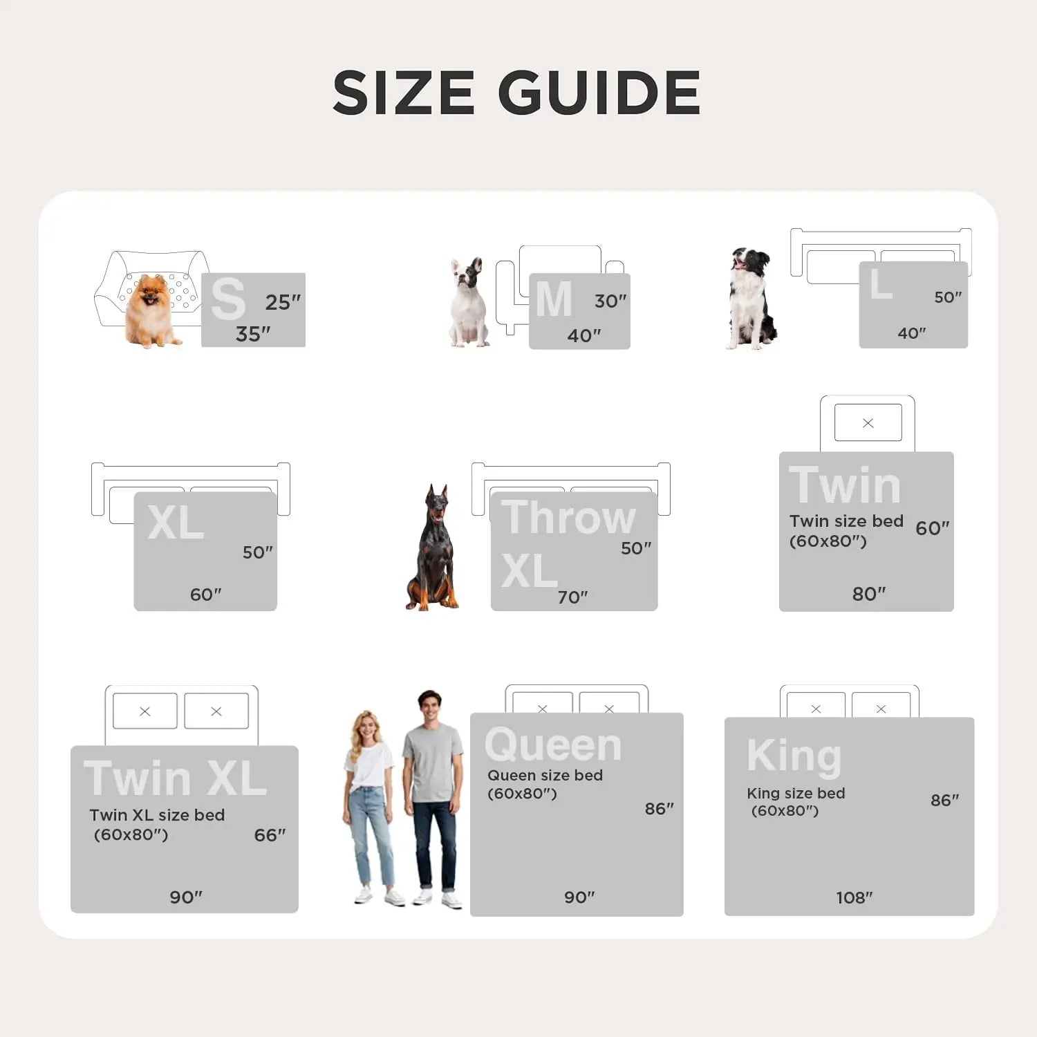 Waterproof Sherpa Fleece Pet Blanket for Large Dogs. Reversible Furniture Protector. Queen Size Grey