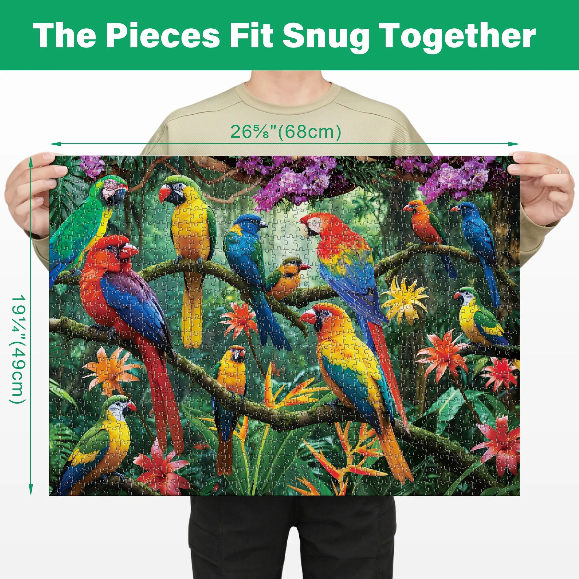 Parrots in the Jungle 1000 Piece Jigsaw Puzzle Gift For Adults