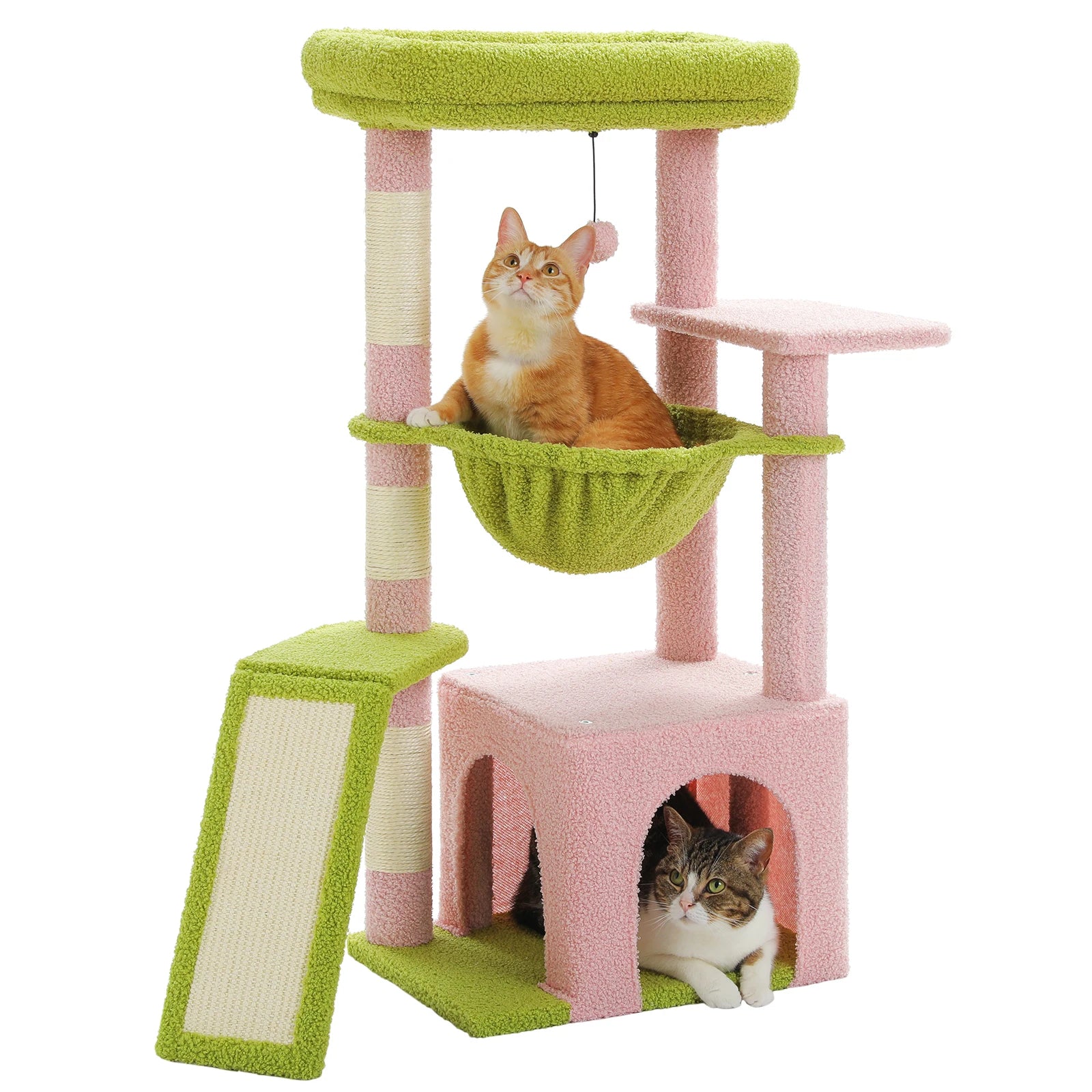 Small Cat Tree Tower with Natural Sisal Scratching Post, Spacious Top Perch, Private Cat Condo. Perfect for Indoor Cats