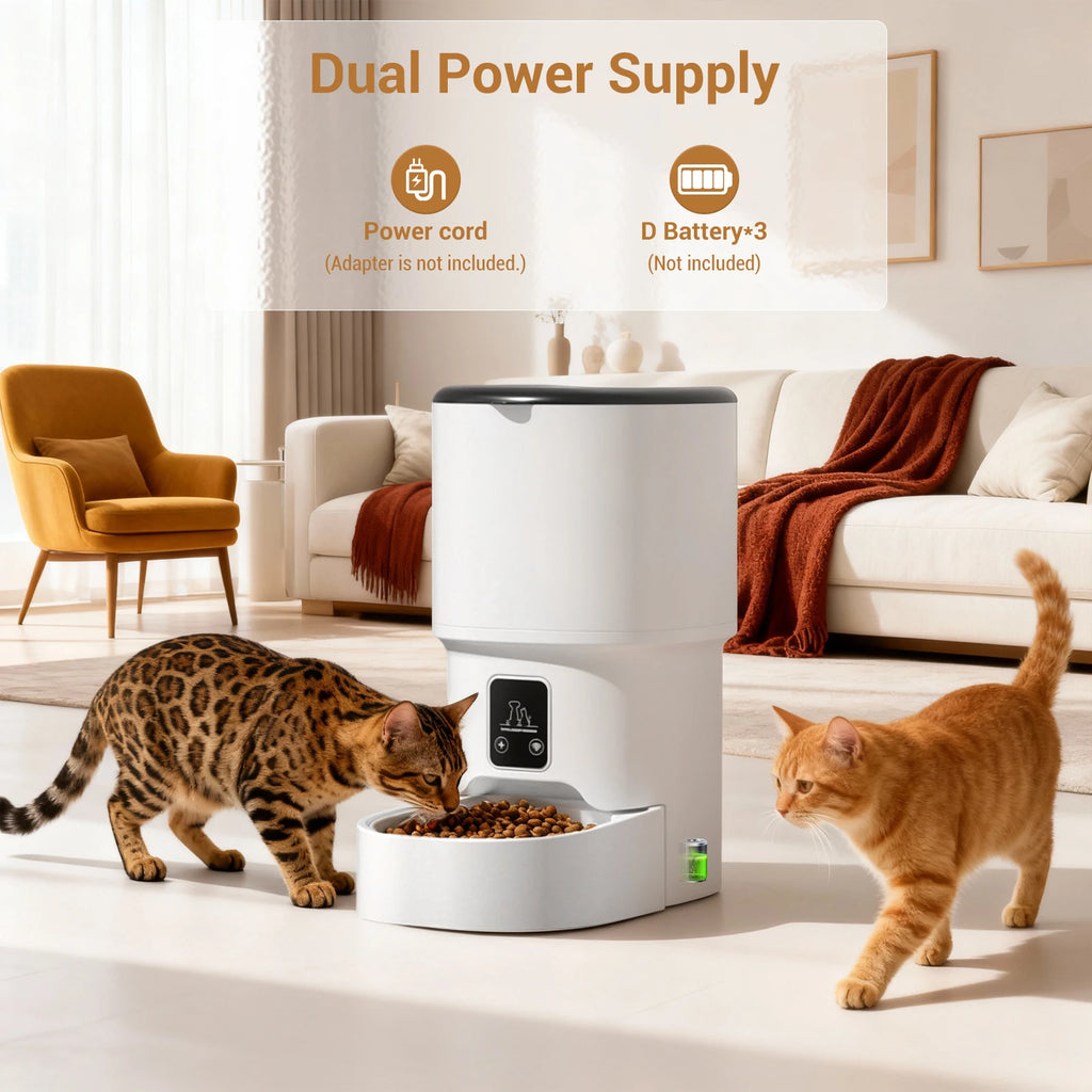 Programmable 4L Automatic Pet Feeder for Small Dogs and Cats. Up to 6 Meals Daily