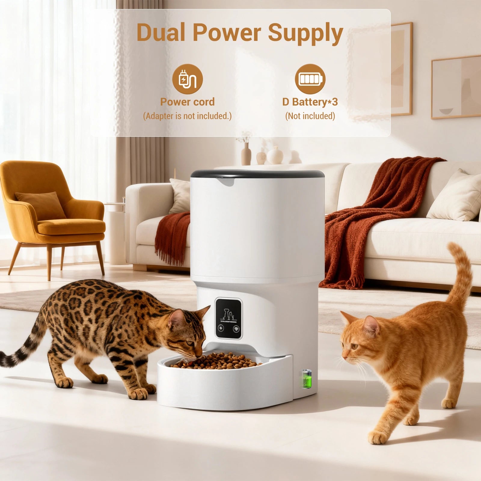 Programmable 4L Automatic Pet Feeder for Small Dogs and Cats. Up to 6 Meals Daily