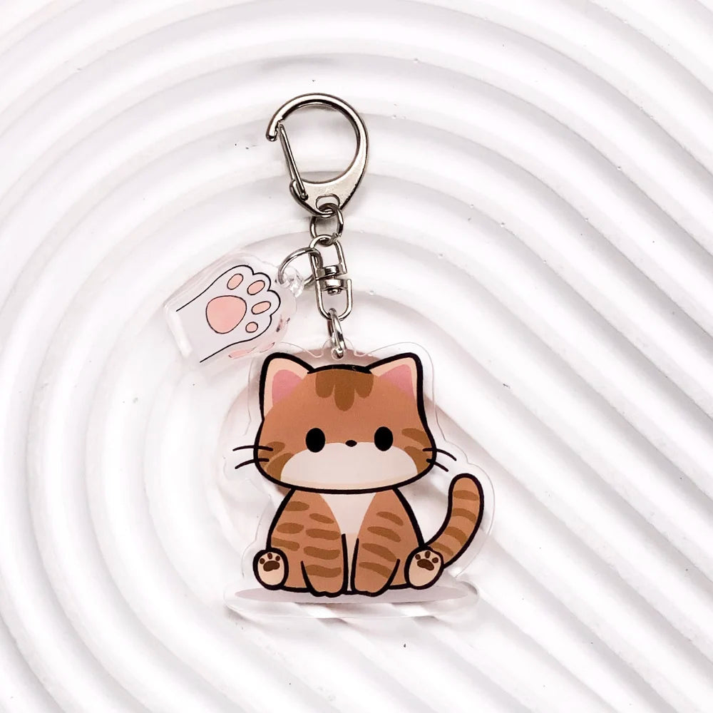 Pet Lover Cat Dog Acrylic Keychain Charms