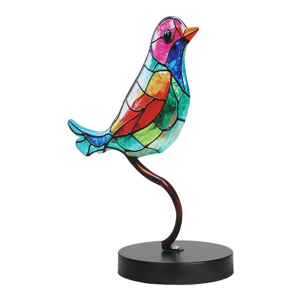 Metal Bird Sculpture, Colorful Home Ornament