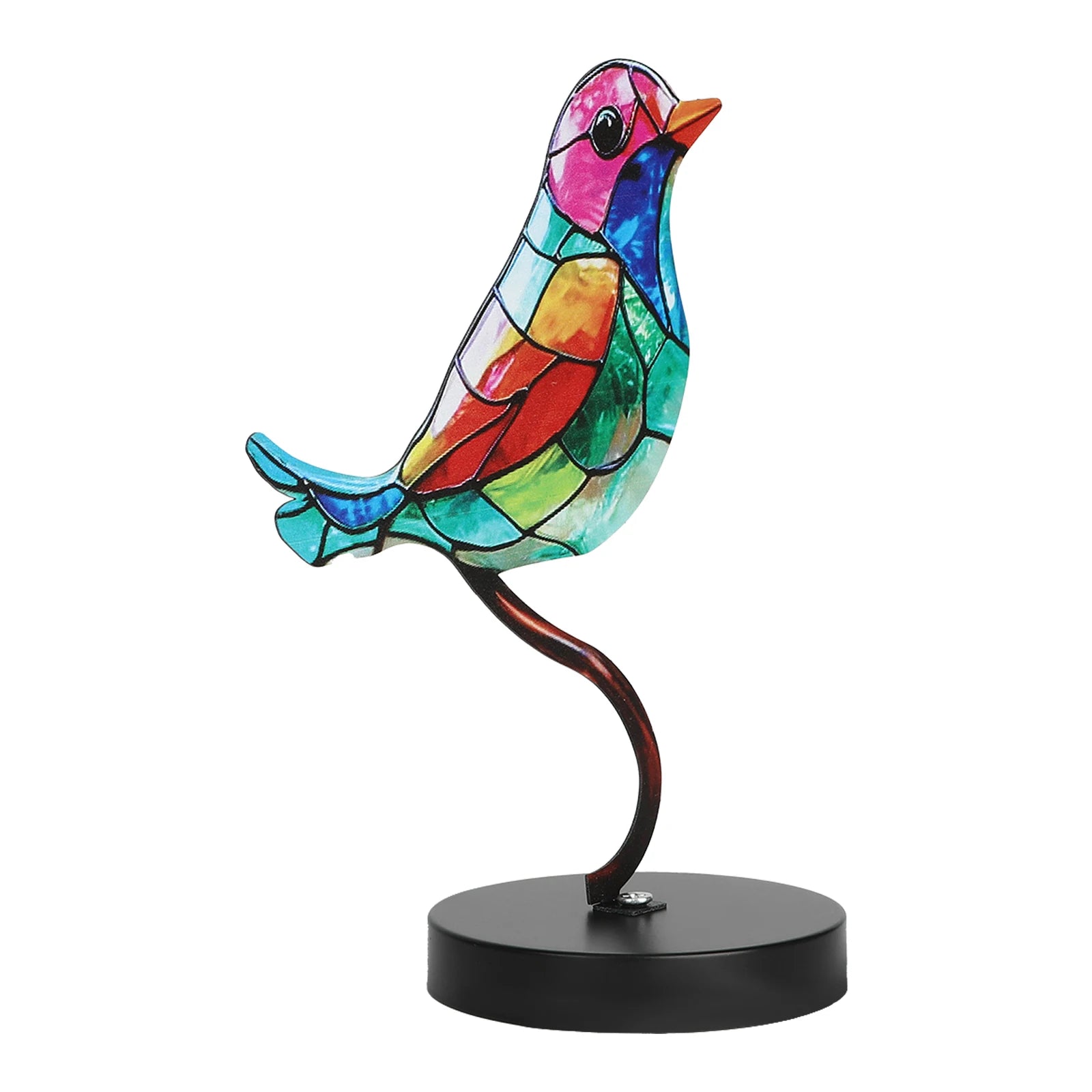 Metal Bird Sculpture, Colorful Home Ornament