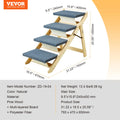 Wooden Pet Steps and Ramp Combo. 2-in-1 Design. Foldable Access for Beds. Steps Structure for Pets of Small to Large Size