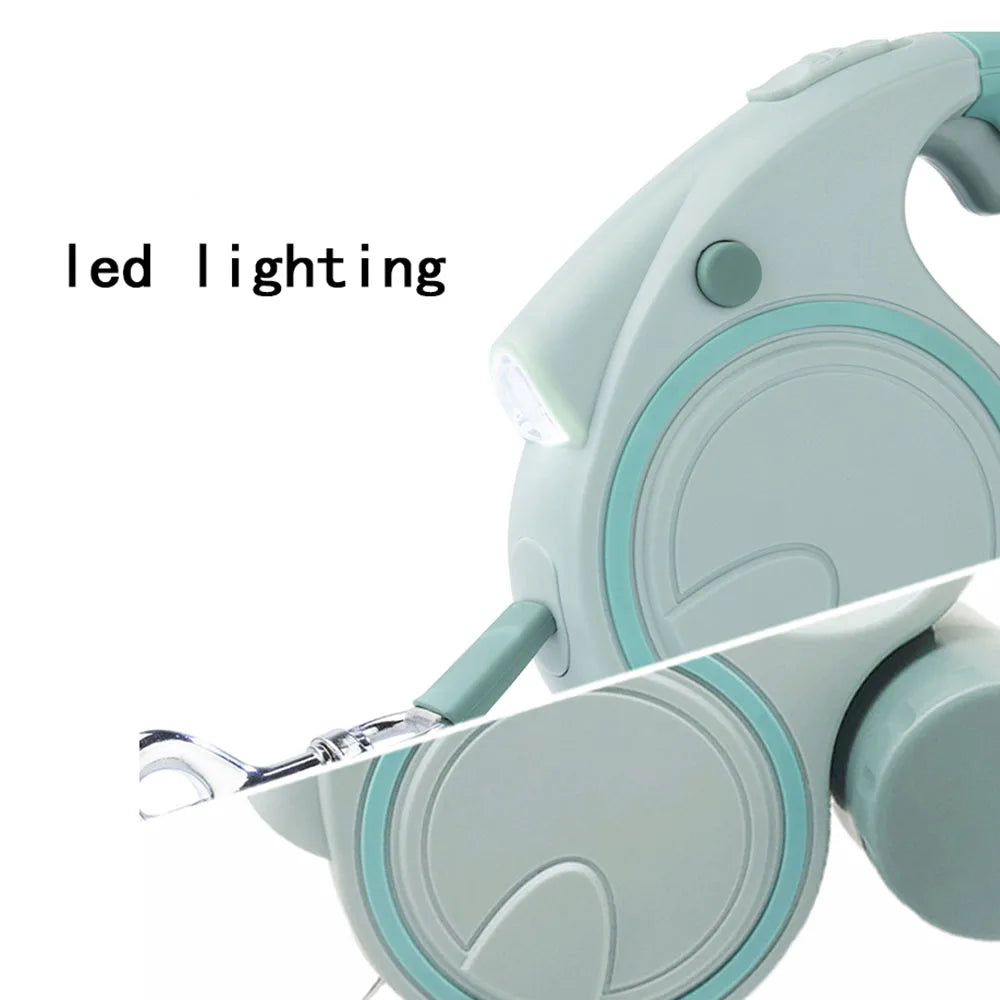 Dog Leash With Led Lights and Garbage Bag Holder