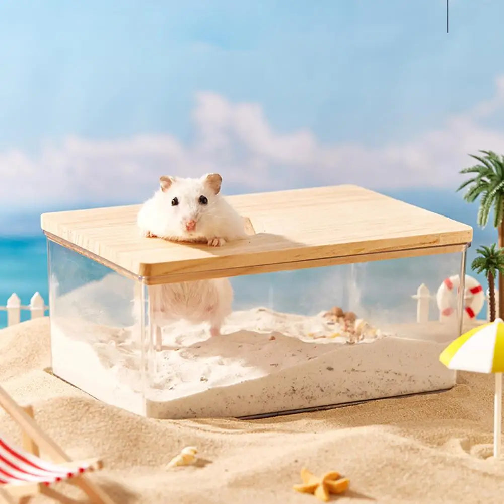 Acrylic Fully Transparent Large Pet Hamster Sand Bath