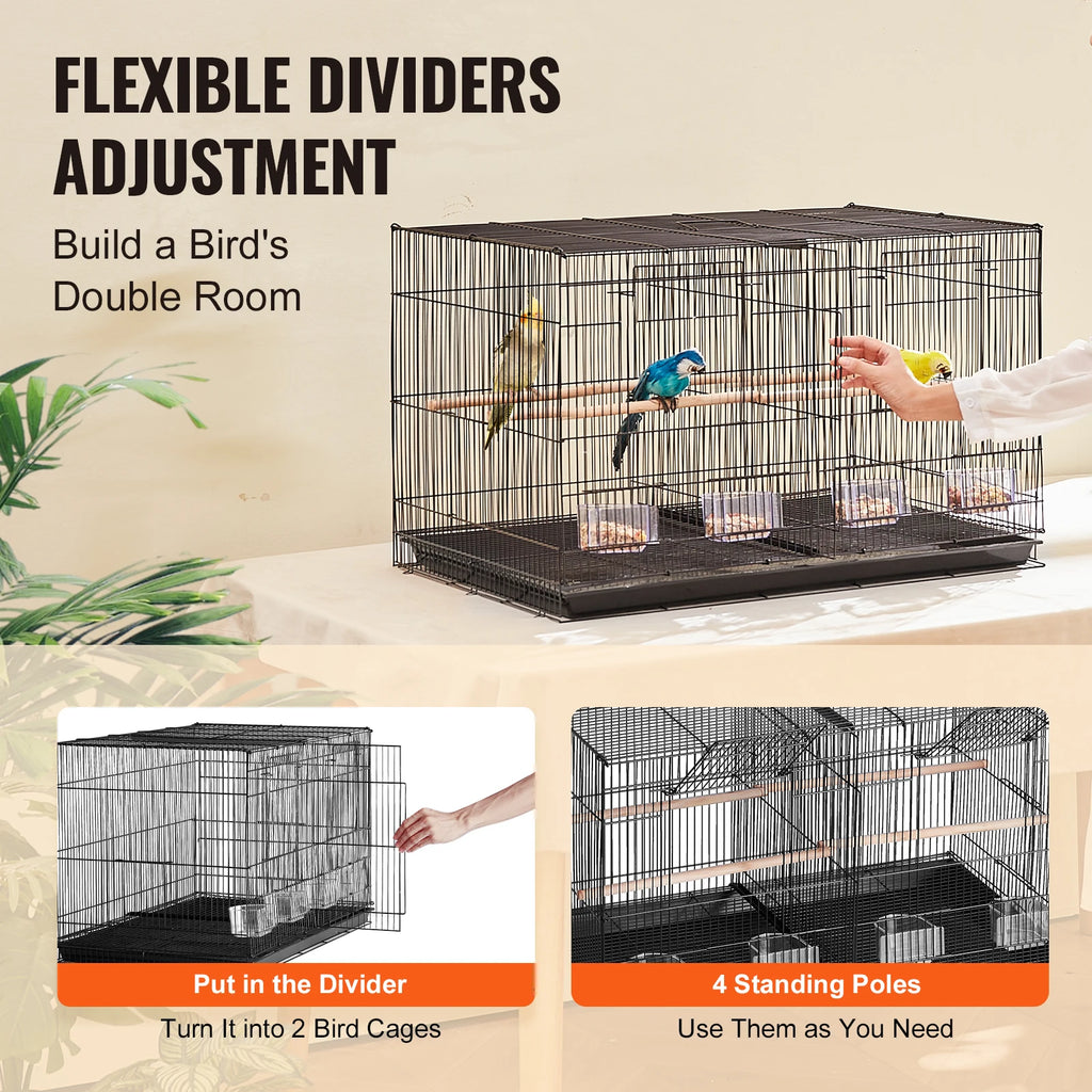 30In Flight Bird Cage that's Stackable, Divided with Handle and Perche
