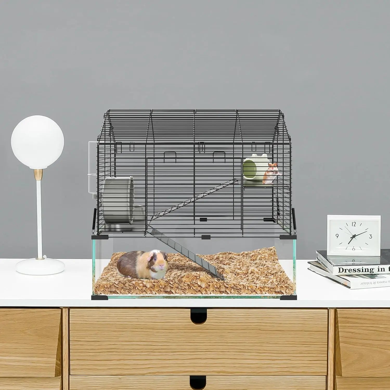 Small Animal Cage Habitats with Water Bottle for Rats Hamsters & Hedgehogs Guinea Pigs