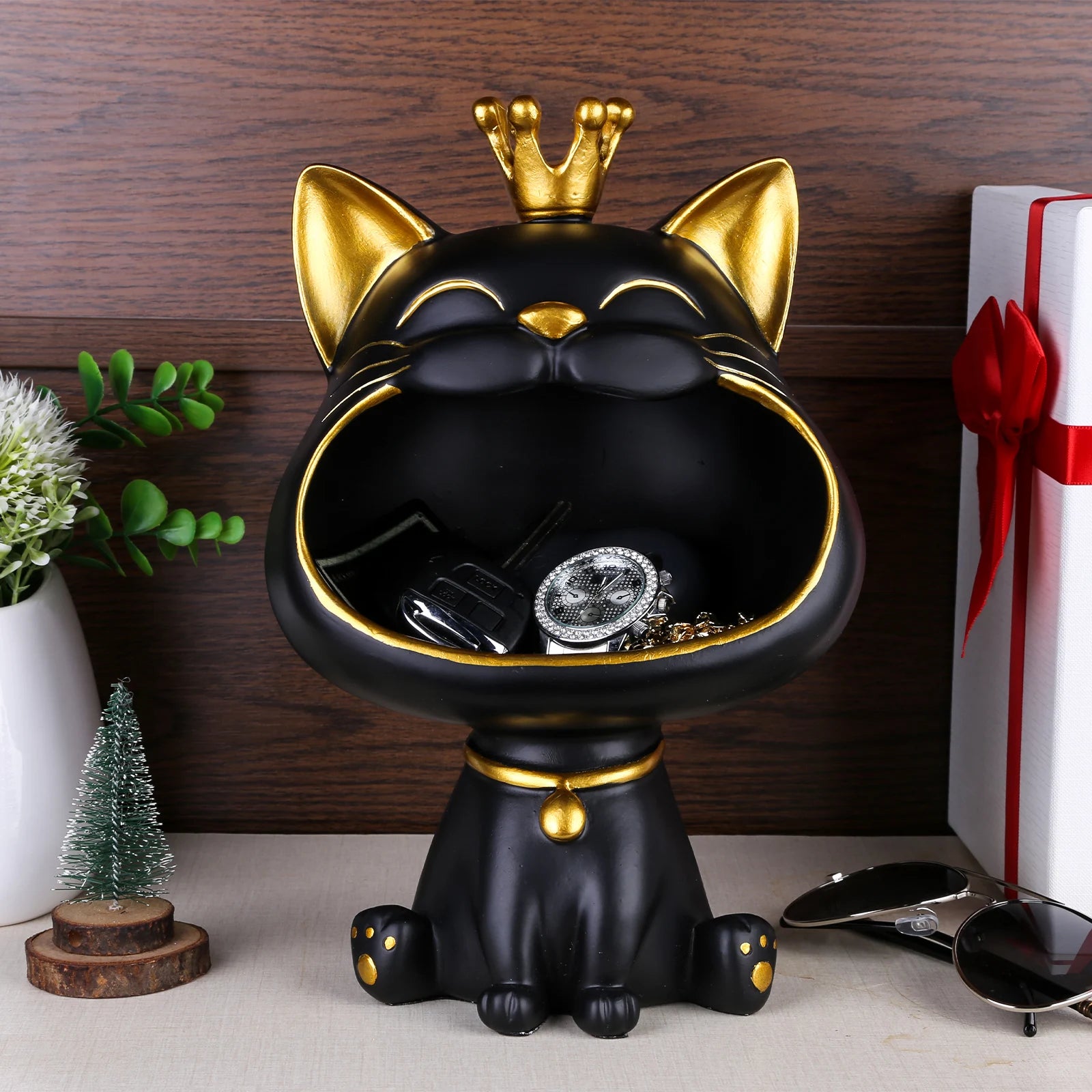 Laughing Cat Statue Key Box Big Mouths Cat