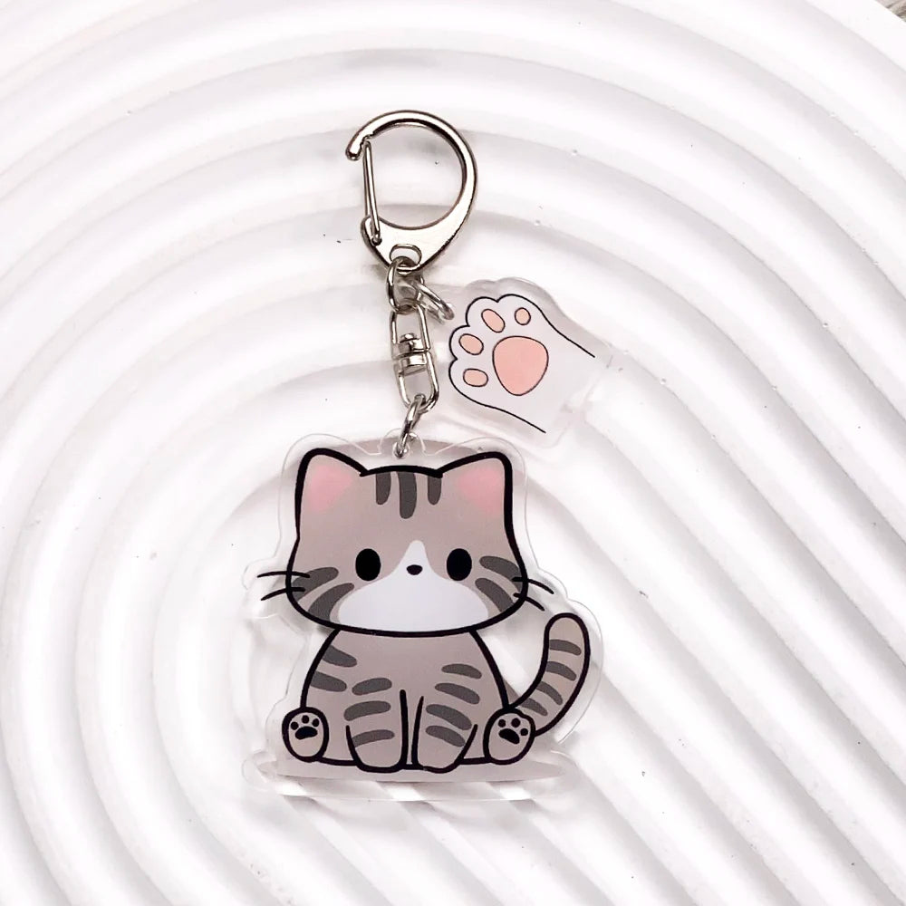 Pet Lover Cat Dog Acrylic Keychain Charms