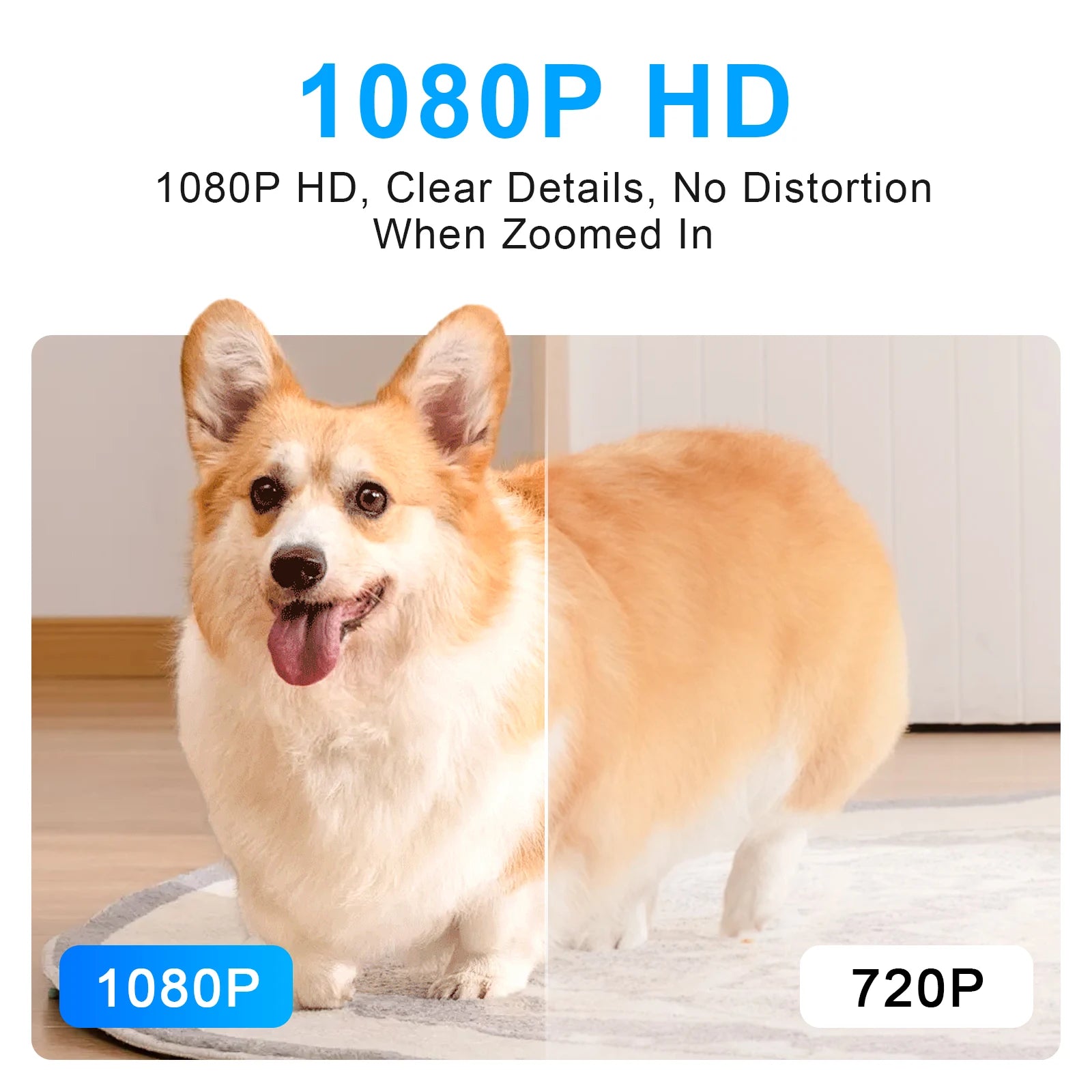 Small Security Cam. 2K Pet Camera with Phone App, 360° Pan Wifi Camera with Human Detection and Night Vision