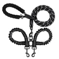 Pet Dog Double Leashes Elastic Rope Two Heads Nylon Two Dogs Collars Harness Leads.