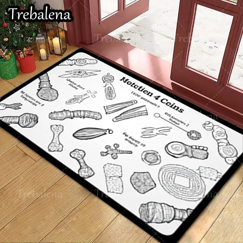 1pc Welcome Door Mat. Dog Toy Pattern Doormat for Pet Lovers Home Decor Entrance Rug