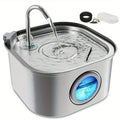 1pc 108.2oz Stainless Steel Quiet Cat or Dog Water Fountain, USB-Powered