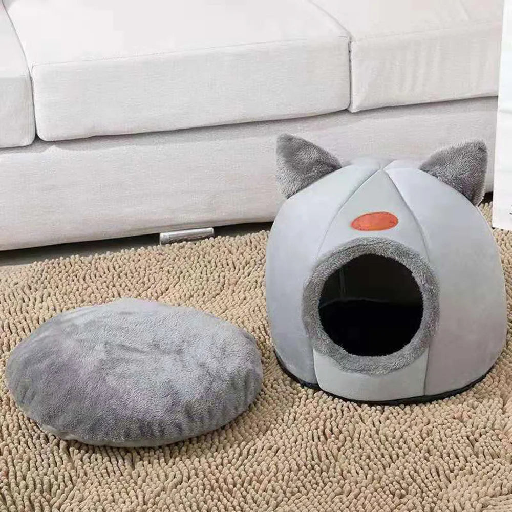 Cat Bed with Cat Ears. Comfortable and Soft Machine Washable