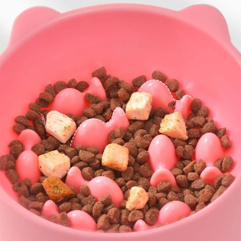Cat slow food bowl. Anti-choking bowl and neck protection design
