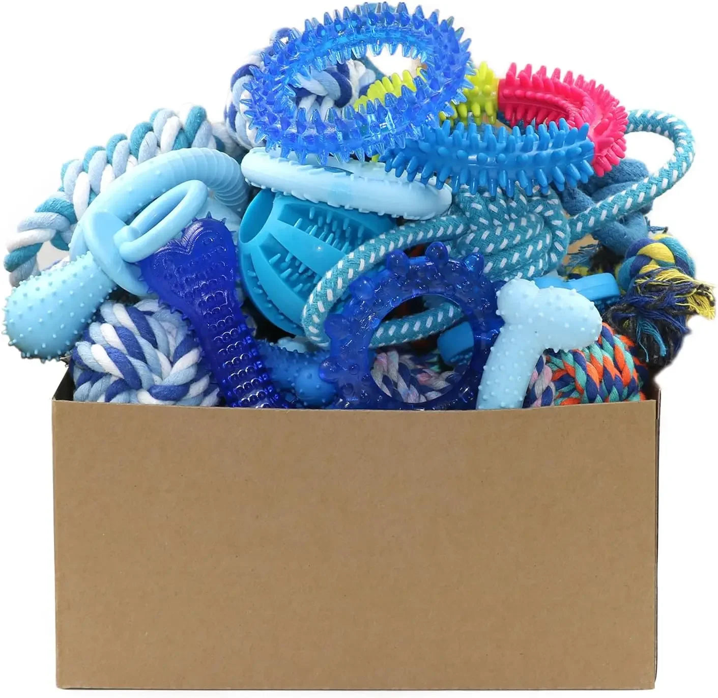 Dog Toys. Bulk 15 Pack, Puppy Chew Toys.