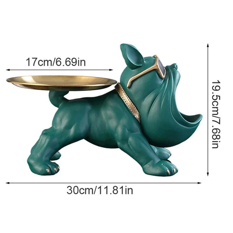 30cm Home Decor Bulldog Figurine. Dog Statue Storage Box