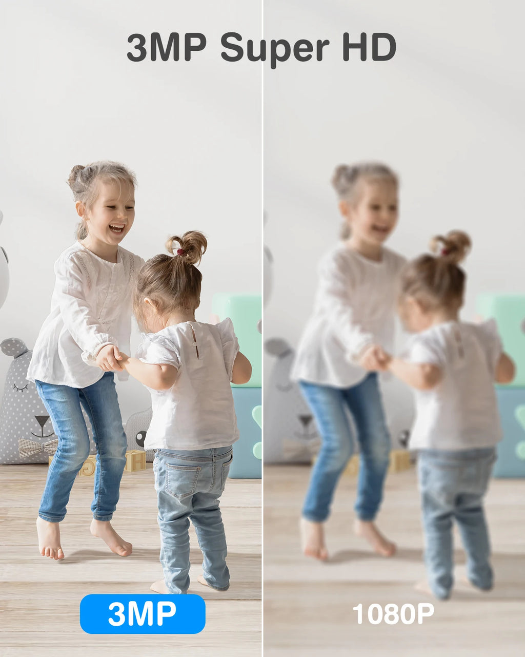 WiFi PT Home Baby/Pet Monitor Indoor Security Camera with Two-Way Audio and Motion Detection