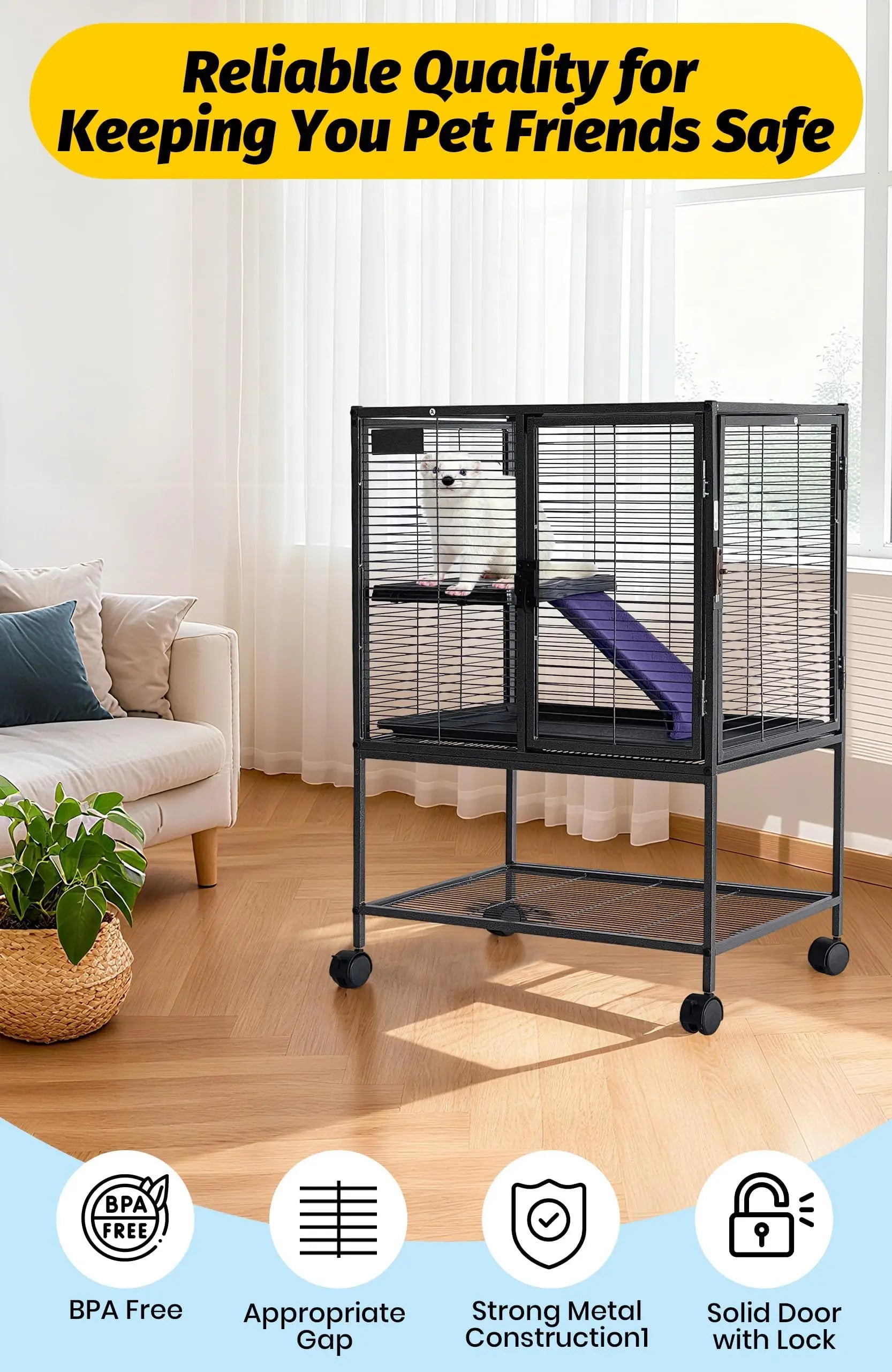 Multi-Level Metal Small Animal Cage