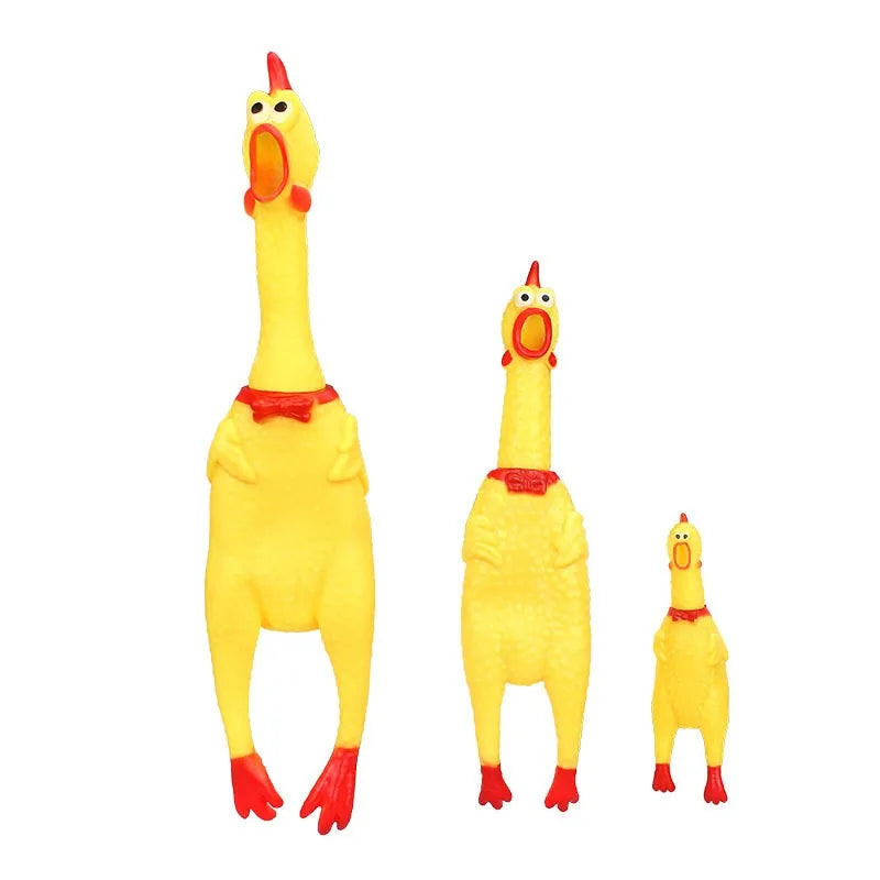Squeaky Screaming Chicken Pet Toy