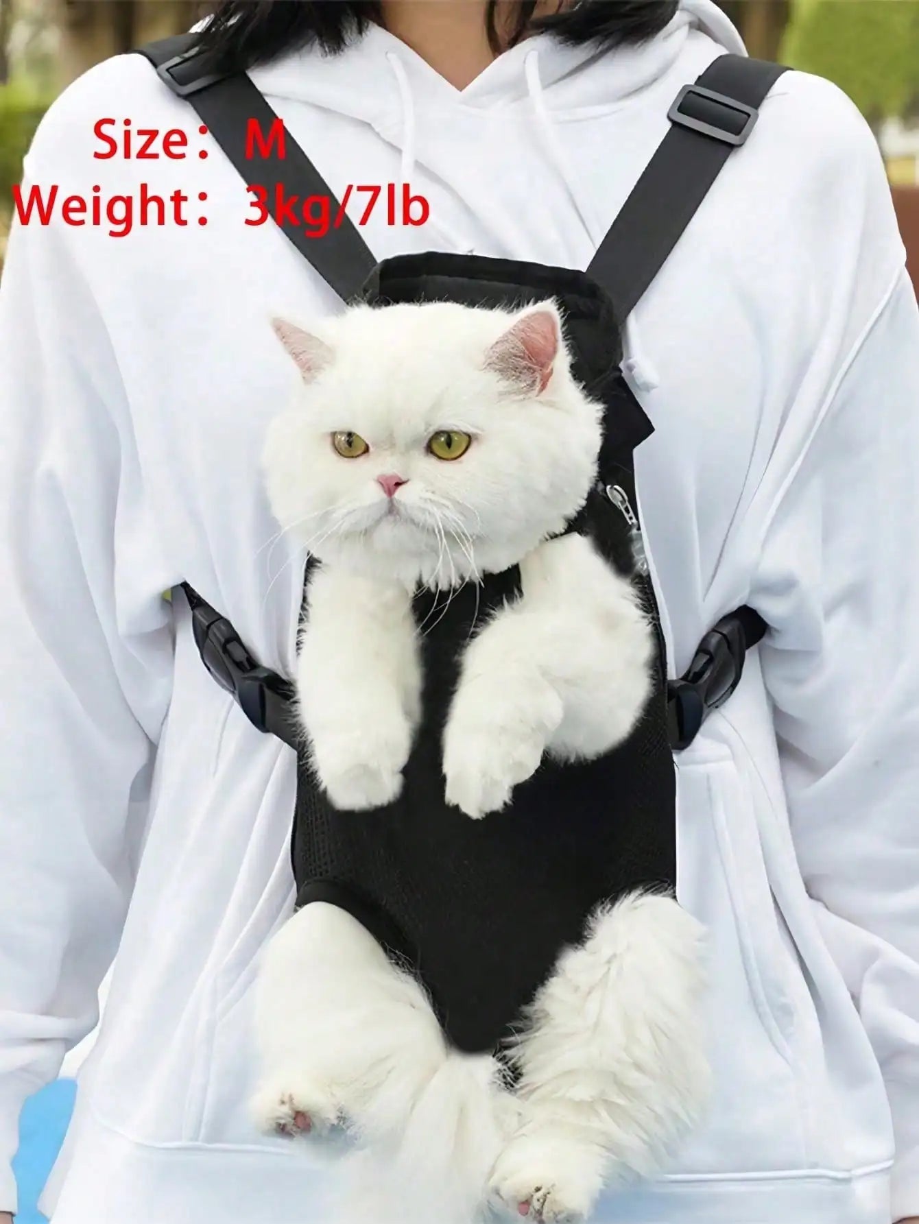 1pc Pet Chest Backpack, Breathable Outdoor Cat Dog Carrier