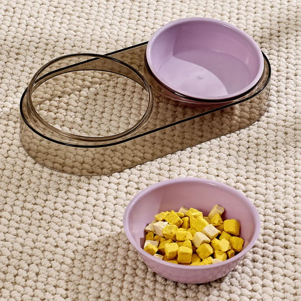 Transparent Neck Protector Luxury Cat Bowl for Feeding & Drinking