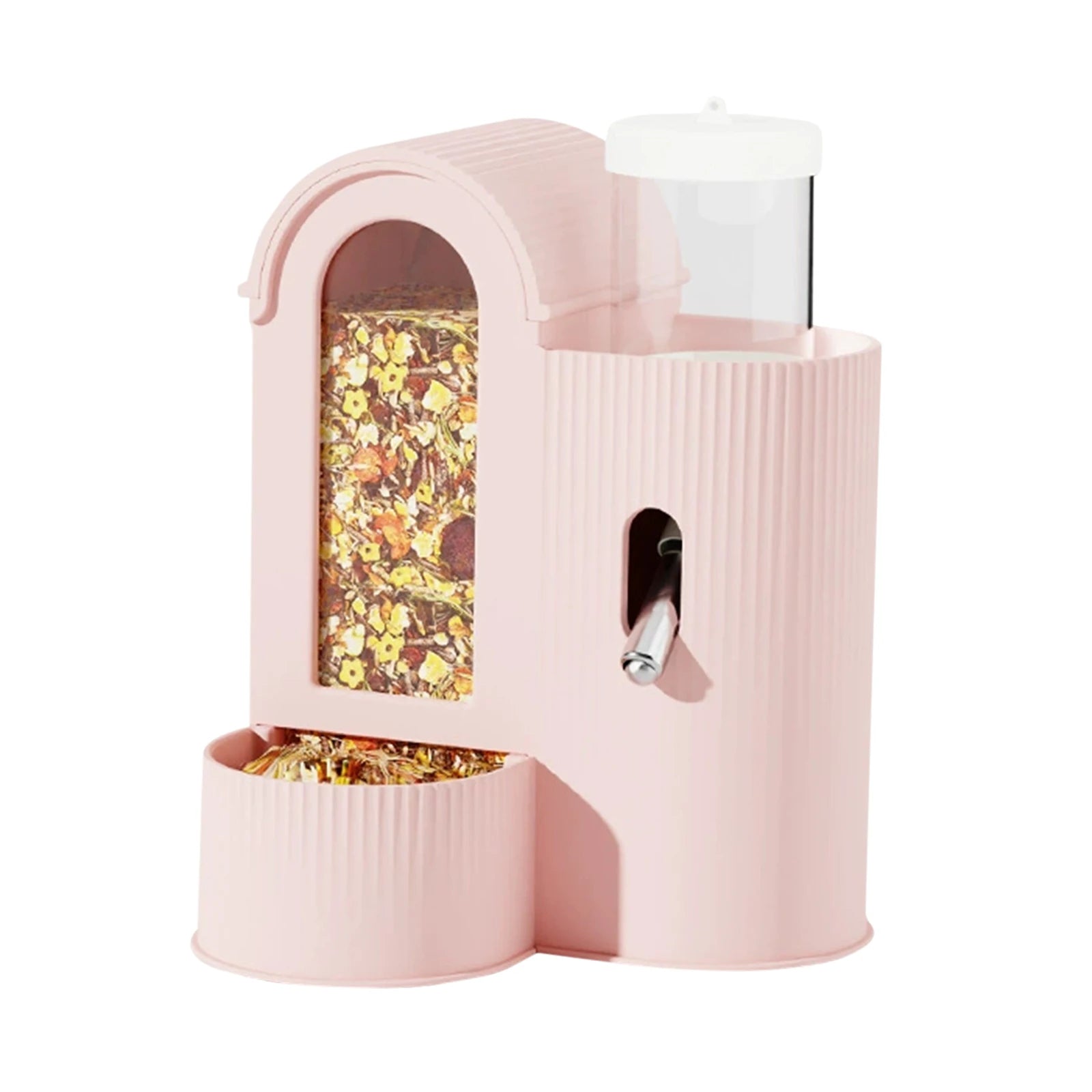 2-in-1 Automatic Food Bowl Leak-Resistant Hamster Feeder And Waterer. Automatic Food Dispenser