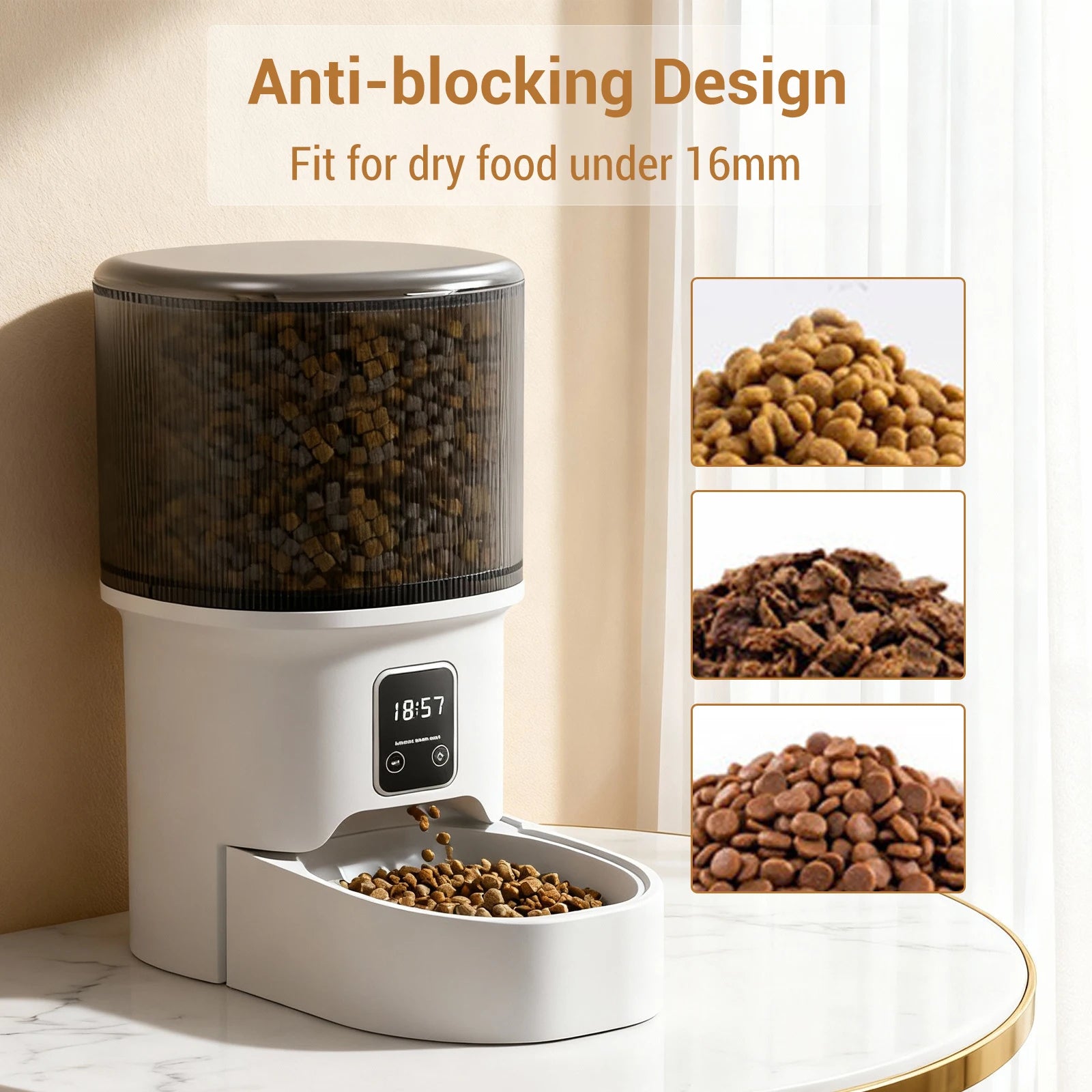 Programmable 4L Automatic Pet Feeder for Small Dogs and Cats. Up to 6 Meals Daily